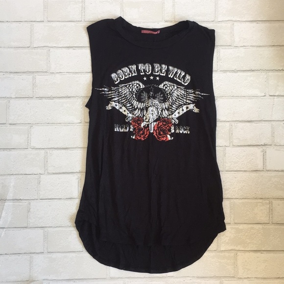 Dollhouse Tops - Born to be wild Rock inspired tank top